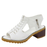 2025 Summer New Women's Shoes Korean Version Of Coarse Sandals Side Zipper Leisure Slope And Solid Color Coarse Large-Size Sandals Women HZ0115