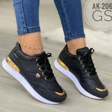 Large-Size Sports Single Shoes Women's Spring And Autumn New Breathable Color Casual Running Shoes Sneaker HZ0115