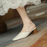 Vintage Coarse Half-Slippers Women's Summer New With A Catch-Up Cool Slippers Without Heel Muller Shoes Outside Wear HZ0115