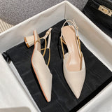 2025 Summer New High Heel Head Sharp Fashion Sandals Women's Thick Heel In The Single Shoes HZ0115