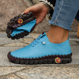 Fashion Single Shoes 2025 Autumn New Soft Back Hand Sewing Large-Size Casual Women's One-Legged Lazy Shoes HZ0115