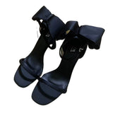 ZA New 2025 Spring And Autumn High Heel With A Gripping Bag And Bows Fashion Wearing Women's Sandals HZ0115