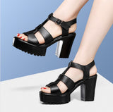 High-Heeled T-T-Slace Sandals Waterproof Table Thick Soles 41-43 Yards Cheongsam Runway Shoes Large-Size Coarse Heel Waterproof Table Women's Shoes HZ0115