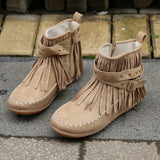 2025 New Women's Autumn And Winter Martin Boots Large Belt Buckle Su Plain Bottom Short Boots HZ0115