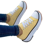 Large-Size Casual Single-Shoe Women's Shoes 2025 New Four-Season Round Head With Thick-Bottomed Canvas Shoes HZ0115