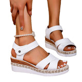 2025 Summer New Women's Slope And Thick-Soled Sandals Large-Size Fish Mouth Outside The Slope Sandals HZ0115