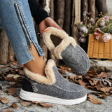 2025 New Winter Women's Cotton Shoes Plus Plus Thick Hair Side Warm Cotton Shoes Women's Shoes HZ0115