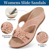 In The Summer Of 2025, The New Women's Thick-Bottomed Slippers Large-Size Fish Mouth Thick-Bottomed Wearing Beach Shoes Flower Decoration HZ0115