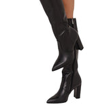 Dropshopping2025 Winter New Fashion High-Tend Size 40-43 Pointed Side Zipper High-Sleest Girl HZ0115