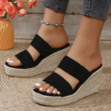 2025 New Summer Slope And Thick-Soled Sandals Plus-Size Shoes With Casual Fish Mouth Thick Soles HZ0115