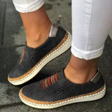 2025 Ms. Casual Single Shoe Flat Bottom Large Thick Base Breathable Women's Shoes Light Leisure Fashion HZ0115