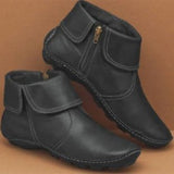 2025 Women's Shoes Round Head Side Zipper Martin Boots Casual Women's Leather Boots Large Size HZ0115