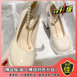 High Heels Women's Coarse Heel 2025 New Spring Pearl Bow Gentle Fairy Style French Mary Jane Single Shoes HZ0115