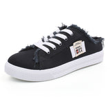 Canvas Shoes New Women's Spring Small White Shoes Flat Shoes Lazy Shoes One Foot Pedal Half A Tot HZ0115