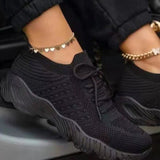 Large-Size Solid-Color Sneakers Women's 2025 New Wish Mesh Thick-Soled Casual Flying Shoes HZ0115