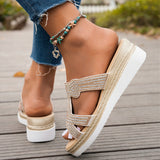Large-Size Slopes And Slippers Women's 2025 Summer Fashion Water Drill Outside Wearing Thick-Bottomed Large Beach Shoes HZ0115