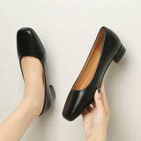 Fashion Single Shoes Women's Low-Heeled Comfortable Elegant Commuting Single Shoes Small Square Root High Heel Korean Version Of Simple Women's Shoes Size 41 HZ0115