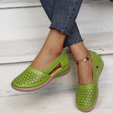 Large-Size 2025 New Women's Bag Head Hollow 40-43 Large Flat-Bottomed Women's Singles Breathable Women's Sandals HZ0115