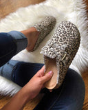 Large-Size Single-Shoe Women 2025 Spring And Autumn New Leopard Half-Shoe Single Shoes Lazy Shoes Bean Shoes HZ0115