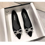 Autumn 2025 New French Daily Sweet Bow Drill Single Shoe Tip Bow Bow Tie Heel HZ0115