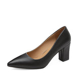 Fashion Single Shoes Women's Coarse Heel 2025 Spring New Pointed Work Shoes Shallow One-Foot Pedal Korean Version Of High Heel Simple HZ0115