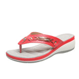 2025 New Sandals Women Metal Buckle Beach Net Red Flipper Women Summer Slope And Large Size Women Slippers HZ0115