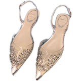 2025 Spring And Summer New Transparent Water Drill Tips Low Heeled Sandals Female Fairy Wind Niche Baotied Drill Flat Shoes HZ0115