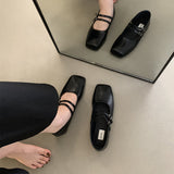 French Evening Wind Silver Singles Shoes Women's Flat Bottom 2025 Spring New Temperament Fairy Commuter Shallow Mouth Mary Jane HZ0115