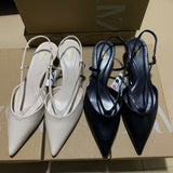 ZAJ2025 Spring New Feel Sandals Women Wear French Evening Fairy Style Sharp Single Shoes In Summer HZ0115