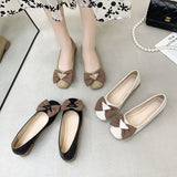 Square Single-Shoe Women's One-Legged Shallow Women's Shoes 2025 Autumn New Evening Wind French Bow Bean Shoes HZ0115