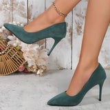 2025 New Sexy Velvet High-Heeled High-Heeled High-Heeled High-Heeled High-Heeled Shoes Commute A Single Shoe Large Size HZ0115