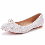 11 Cm Fine Tip Single Shoe Pointy Shoes Large Size Women's Shoes Pearl Wedding Shoes Wedding Shoes Dinner Women's Shoes HZ0115