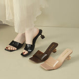 2025 Summer New One-Word French Simple And Comfortable Gentle Evening Wind Retro High-Sliflip Slippers Woman HZ0115