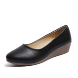 In The Autumn Of 2025, The New Women's Single Shoe Slope And Comfortable Pointed Bean Shoes In The Heel Of The Working Mother's Shoes HZ0115