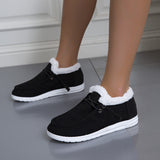 Women's Large Autumn And Winter New Thick Bottom Plus Velvet Thick Warm Cotton Shoes Casual Flat Cotton Shoes HZ0115