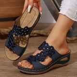 2025 Summer New Women's Slope And Thick-Bottomed Slippers Large-Size Fish Mouth Casual Beach Shoes Women HZ0115