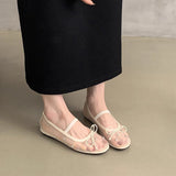 Summer Net Shoes Women Breathable Shoes Korean Temperament Fairy Hollow Single Shoes Female Flat Soles Pedal Mary Treasure Shoes HZ0115