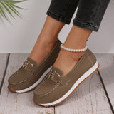 Thick-Bottomed Casual Sneakers Casual Ladies Metal Chain 2025 Summer New Large-Size Single Shoes HZ0115