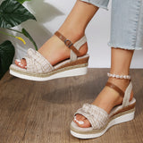 2025 Summer Slope Sandals Large-Size Slope Heded Fish-Mouthed Sandals Women's Shoes Wearing Beach Sandals HZ0115