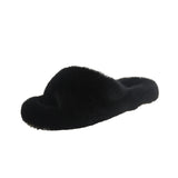 Hairy Slippers Women Wear Net Red Code 2025 New Autumn And Winter Warm Wear Cross Fur Slippers HZ0115