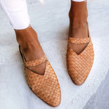 2025 Summer New Women's Shoes Flat Shoes 40-43 Large-Size Shoes Tip Weaving Women's Shoes HZ0115