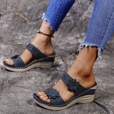 Large-Size Spring And Summer New Retro Leisure Flowers Water Drilling Slope With A Word Of Women's Slope And Slippers HZ0115