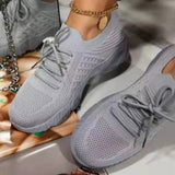 Large-Size Solid-Color Sneakers Women's 2025 New Wish Mesh Thick-Soled Casual Flying Shoes HZ0115