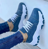 2025 New Thick-Soled Lace Sports Casual Shoes Women's Large Size Low-Top Single Shoes Women's Casual Shoes HZ0115