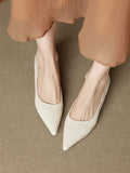 French Retro Pointed Single Shoes Women Soft Leather Fine Heel Temperament Shallow High-Heeled Shoes HZ0115