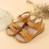 New Summer Women's Slope And Thick-Soled Casual Sandals Pure Color Magic Stick With Sandals HZ0115