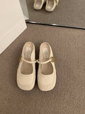 Flat Bottom French Small Fragrant Feng Tou Head Half Slippers Women's Shoes Wear 2025 New Summer Mary Jane Half-Cool Drag HZ0115