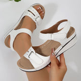 2025 Summer Women's Thick Bottom Heel Sandals Large Size Fish Mouth Wearing A Word Slope And Thick-Soled Sandals HZ0115