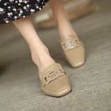 Original Ins Is A Great Wear ~ Square Head Muller Slippers Women 2025 New Thick And Bag Head Half Slippers HZ0115