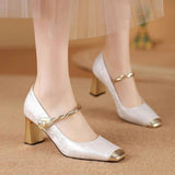 New Chinese Style Mary Jane Single Shoes 2025 New Square Word With High Heel Women's Shoes Fashion Shoes HZ0115